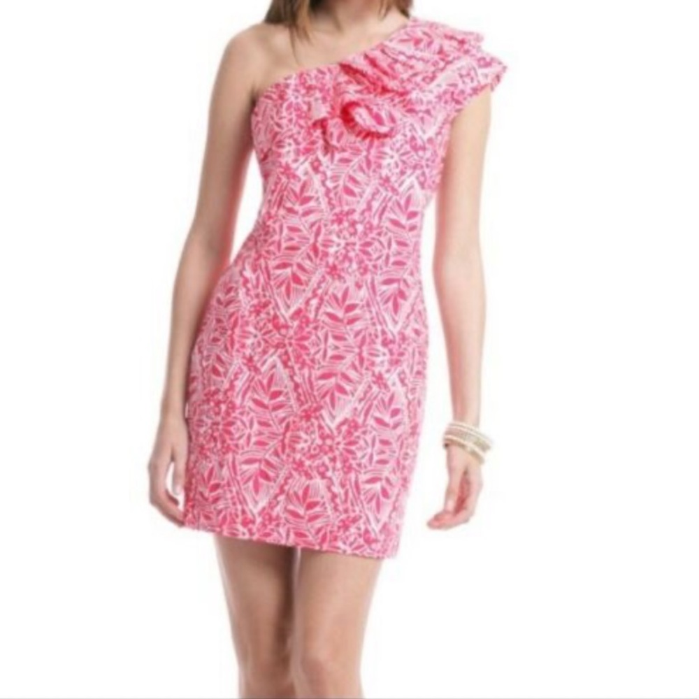 LILLY PULITZER Pink One Shoulder Dress